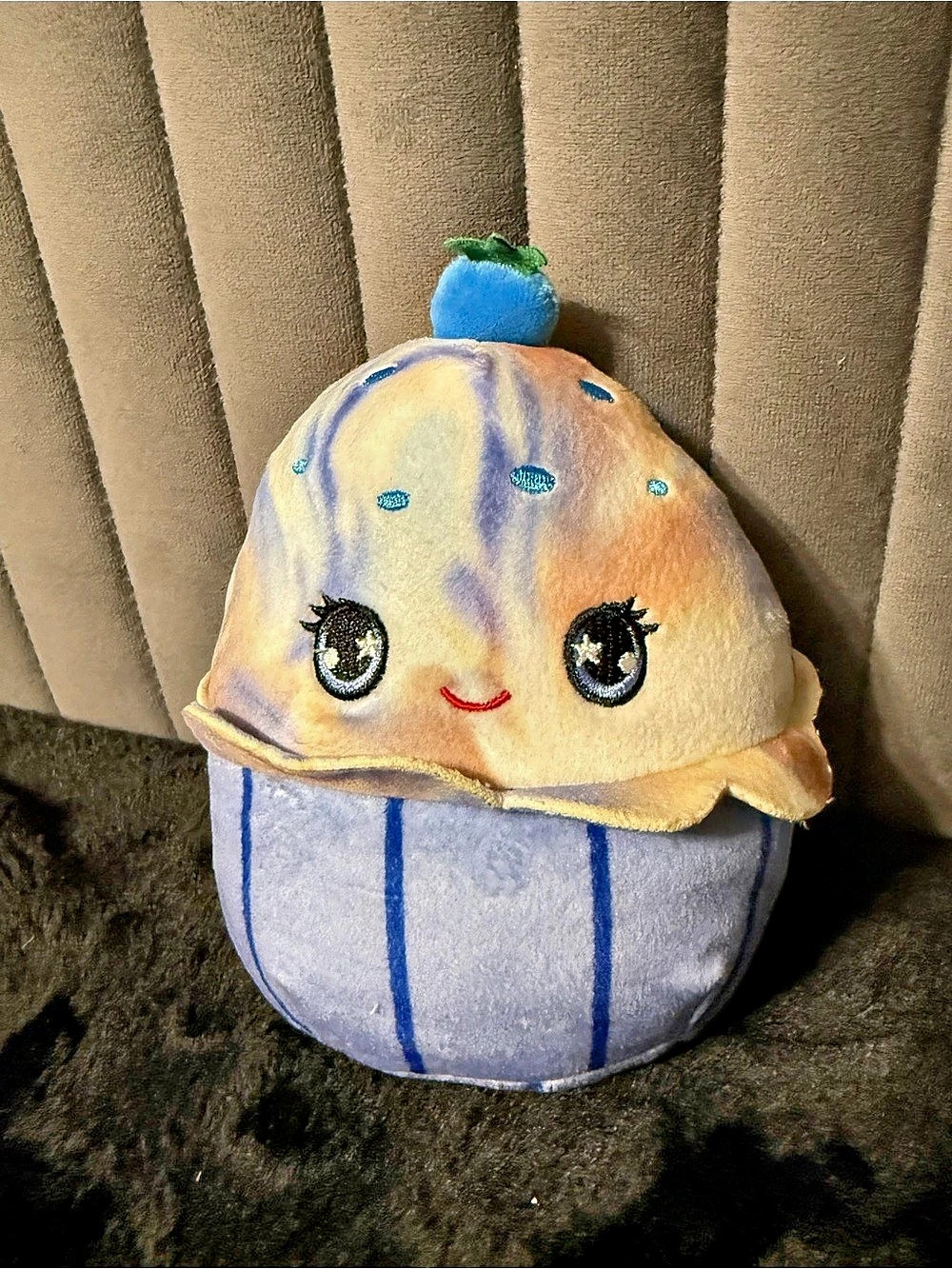 Squishmallows Maudi the Blueberry Muffin Plush Blue & Yellow